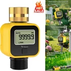 Water Flow Meter Brass Inlet Garden Hose LCD Gallon Liter Consumption Meter