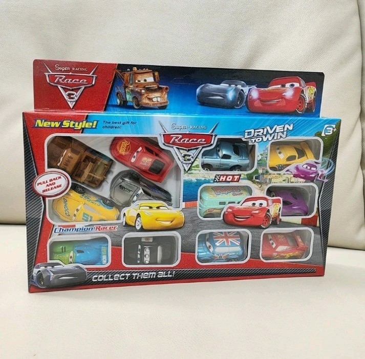 12PCS Pixar Cars Lightning McQueen Diecast PVC Toy,Set Kids_Birthday Gift Fun