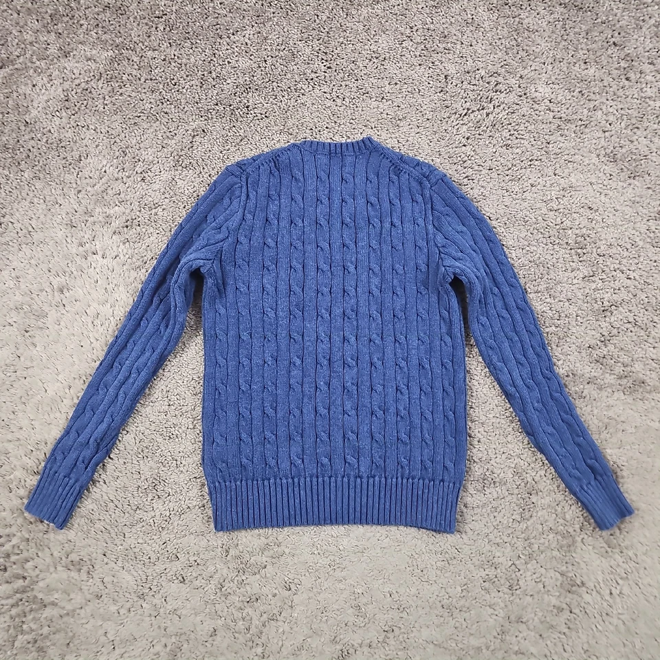 Polo Ralph Lauren Suéter Mujer S Azul Cable Tejido Cuello Redondo Invierno Otoño Foto 4 de 4