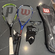 Prince Team Airstick 500 Squash Racquet And Wilson Ti And Extra Balls Glasses Et