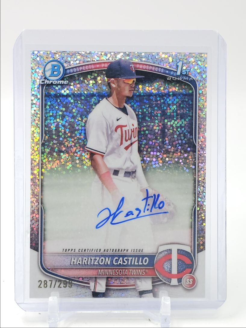 HARITZON CASTILLO 2025 BOWMAN CHROME 1ST SPECKLE TWINS A AUTO /299 Q3917