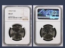 1994 p kennedy demi dollar MS-67, très belle pièce pour cyg