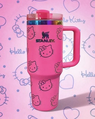 Hot Pink Kawaii Tumbler 40oz Flowstate y2k Stainless Steel Hello Kitty Cute Cup