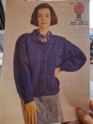 COPLEY STRICKMUSTER 1246 Strickjacke 28-38'' Original 