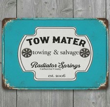 Tow-Mater Towing & Salvage 8 x 12 Retro Novelty Metal Sign Made In USA