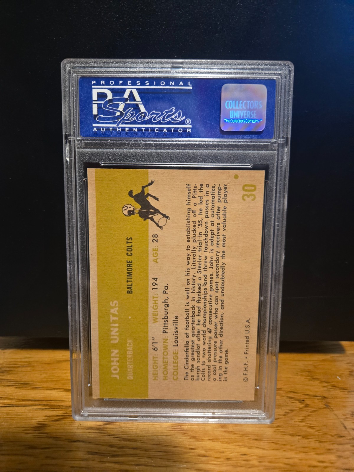 John Unitas 1961 Fleer #30 PSA 8! view 2