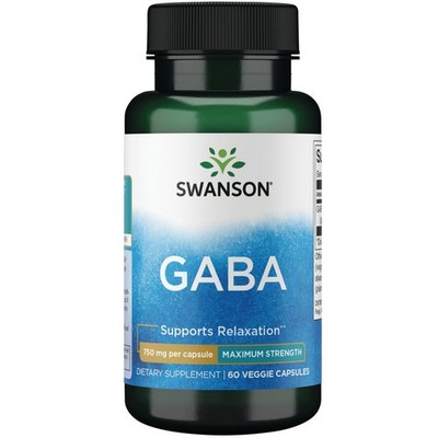 Swanson Gaba - Maximum Strength 750 mg 60 Capsules - Restful Nights Support