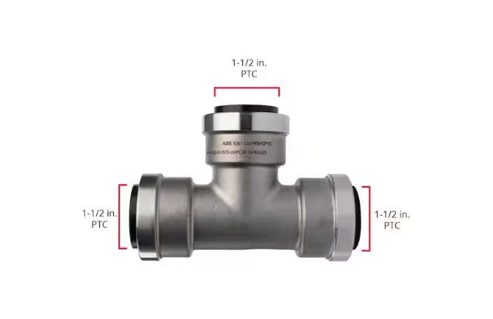 QUICKFITTING 1-1/2 in. Stainless Steel Push-to-Connect Tee Fitting - Image 4 of 4