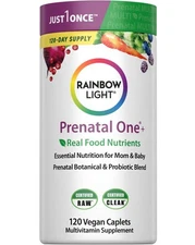 Prenatal One Daily Multivitamin | 120 Tablets Food Nutrients | by Rainbow Light