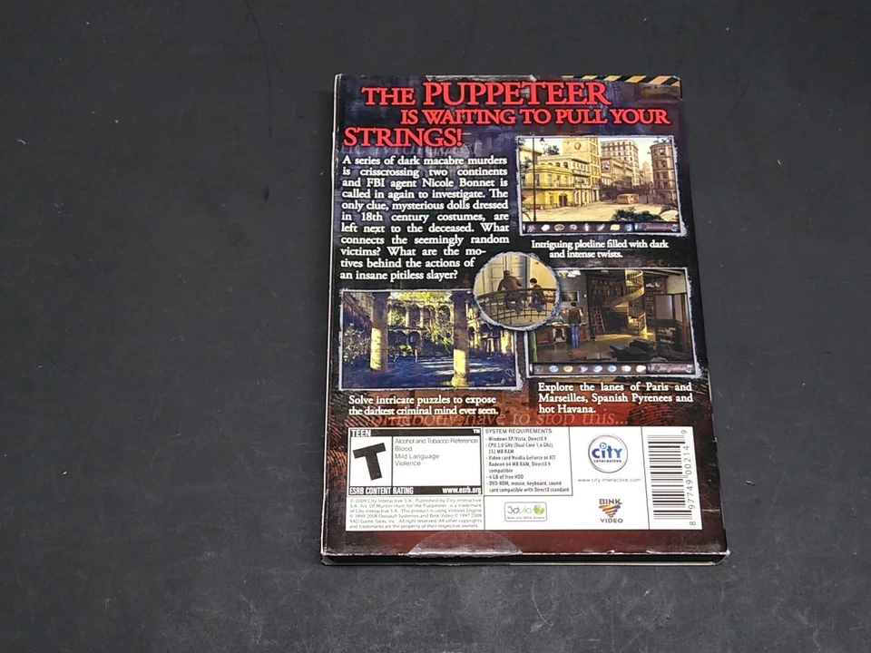 Art of Murder: Hunt for the Puppeteer PC DVD Rom Game Brand New 2009 - Image 4 of 4