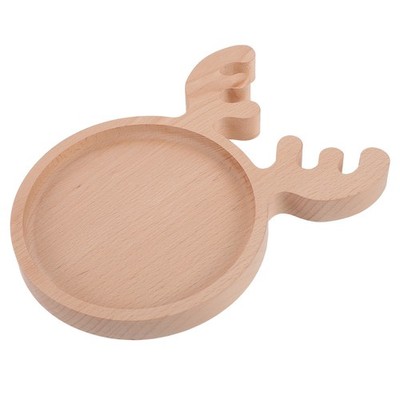 Hirschkopfform Snack Teller Holz Weihnachtsthema Haushaltszeiten Saucer