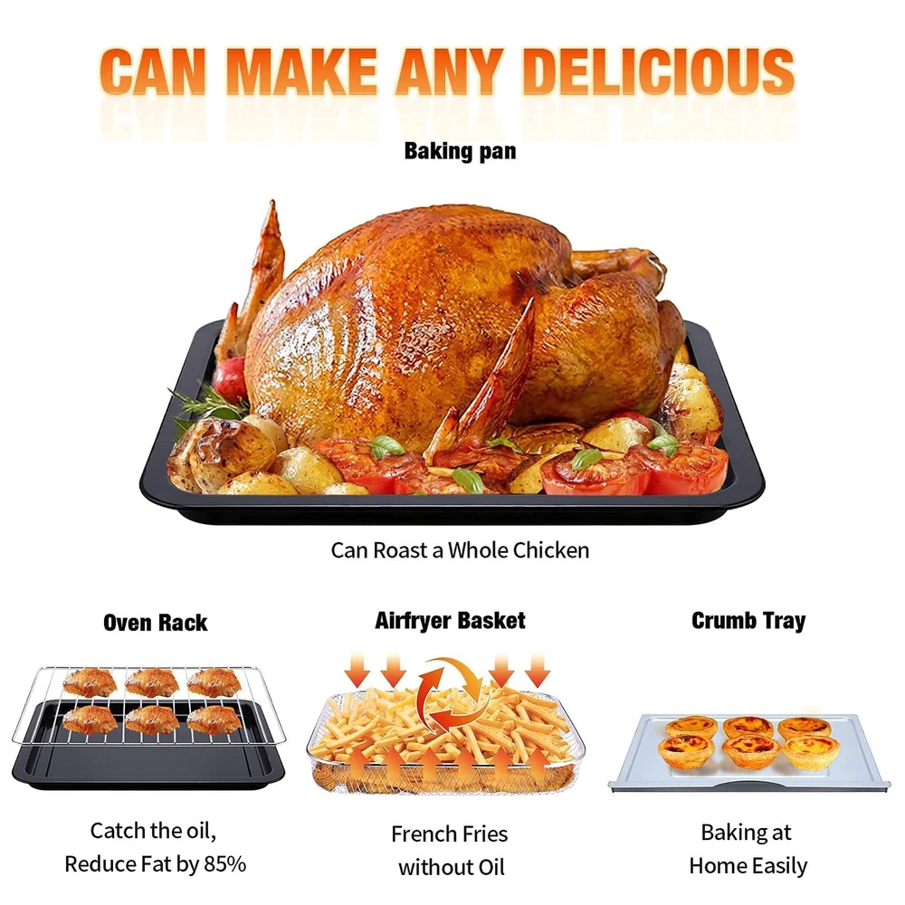 Air Fryer Toaster Oven 4 Slice Countertop Convection Oven with Airfryer Function Air Fryer Toaster Oven 4 Slice Countertop Convection Oven with Airfryer Function
