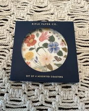 Rifle Paper Co. Coasters - Floral - Set Of 4 - New In Box