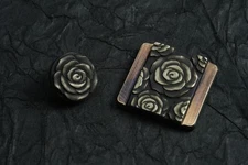 Brass Camera Hot Shoe Cover Cap Shutter Button Black Rose For Fuji Nikon ZFC