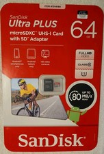 SanDisk Ultra Plus MicroSDXC UHS-I Card with DS Adapter 64GB - NIP - Free Ship