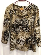 womens Ruby Rd. size M embellished square neck top