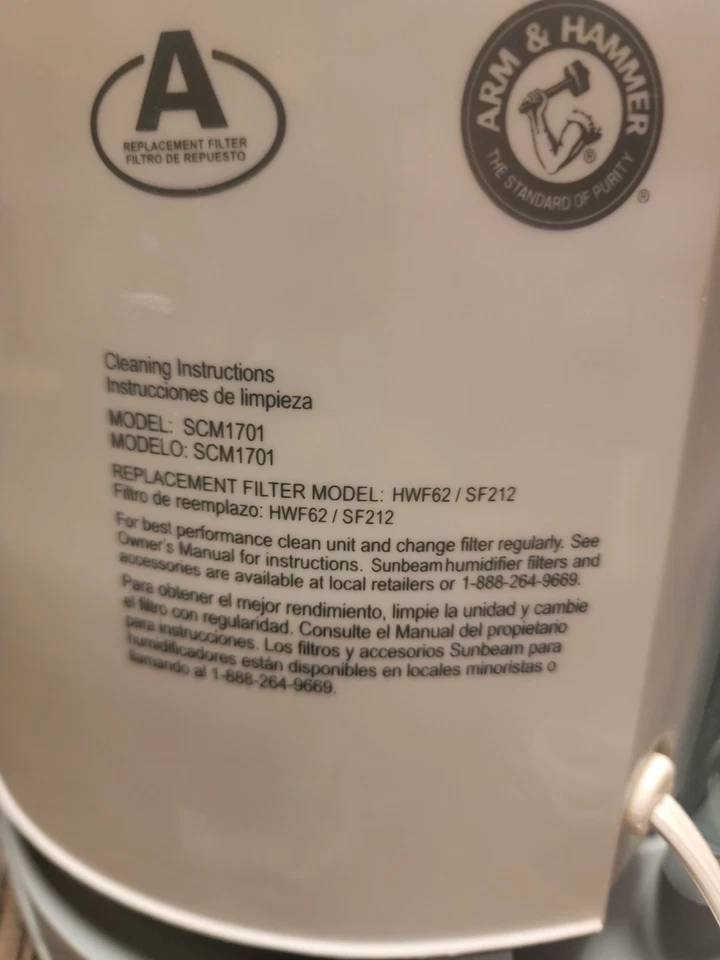 Humidificador de Aire Sunbeam SCM1701 Modelo de Mesa Probado Funciona 2 Velocidades Foto 4 de 4