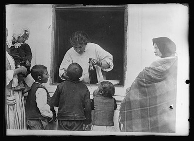 Bucharest Romania 1919 Miss Ober Red Cross Child Dispensary Typhus Care
