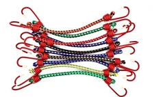 10pc COLOR Bungee Cord Tie Down Set 12" 18" 24" 30" 36" 48" Color Straps Hooks