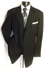 Superb Valentino 3Button Solid Black Pattern Sport Jacket Blazer 46L