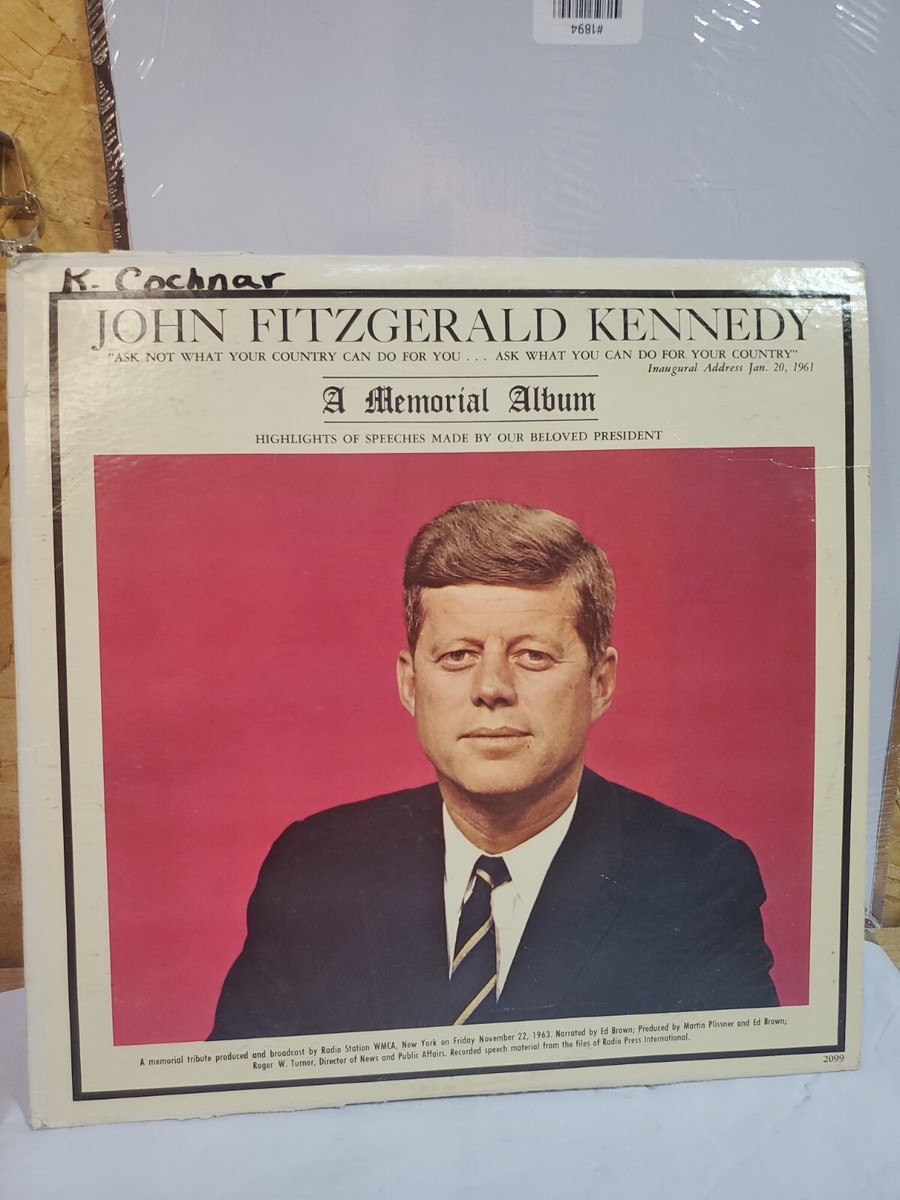 JFK John Fitzgerald Kennedy A Memorial Album November 2, 1963 LP
