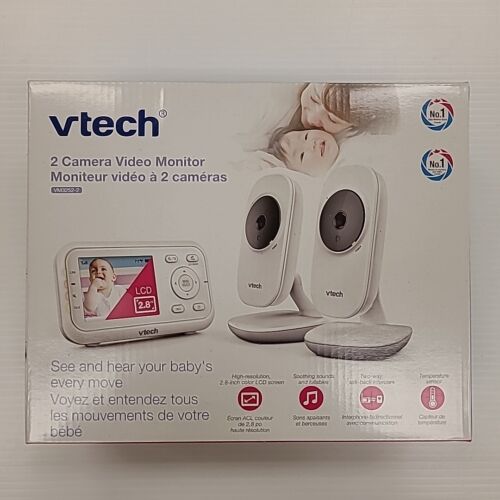 New! VTech 2 Camera Video Monitor 2.8" Screen LCD Screen, Two Way Talk & More - Picture 1 of 9