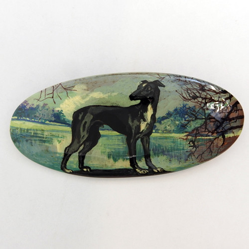 俄罗斯苏俄猎狼犬英语猎狼犬手绘烤漆胸花胸针 091 Ebay