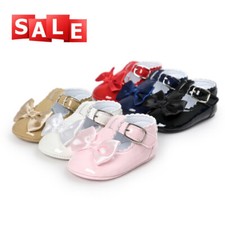 Scarpe Carrozzina Neonato Mary Jane Bambina Stile Spagnolo Brevetto Neonato a 18 Mesi