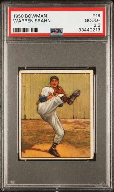 Warren Spahn 1950 Bowman #19 PSA 2.5 Good+ Boston Braves