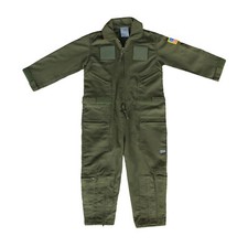 Military Flight Suit Youth Costume Olive Green Trooper Clothing Unisex