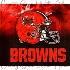 20oz Skinny Tumbler Sublimation Transfer Browns Football Ready To Press