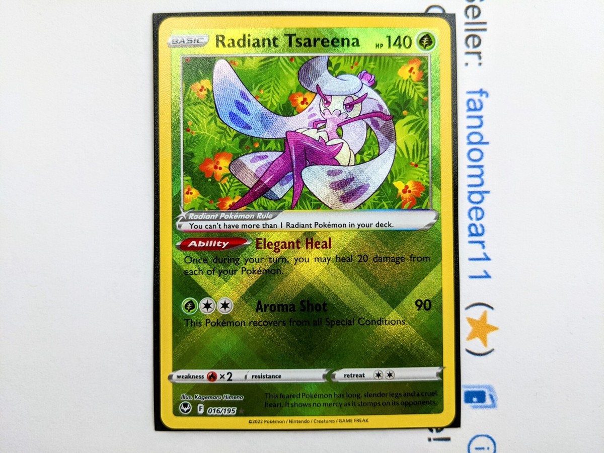 Radiant Tsareena SHINY HOLO card 016/195 SWSH Silver Tempest 2022 Pokemon  TCG | eBay