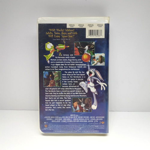 Space Jam (VHS, 1997, Clam Shell) w/Collector Coin Michael Jordan Looney Toons - Picture 3 of 5