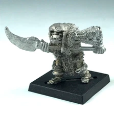 Classic Metal Armoured Black Orc with Halberd - Warhammer Citadel X1288