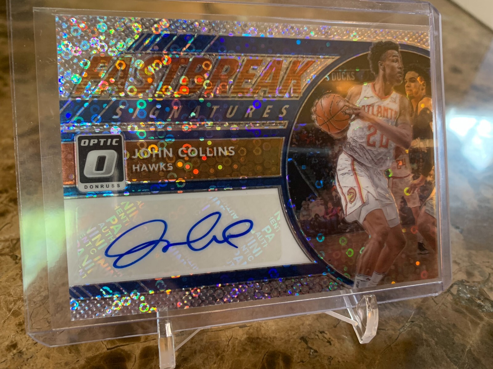 John Collins 2017-18 Optic FB-JCL Fast Break Signatures RC Auto B, ATL Hawks