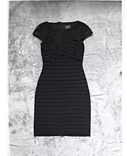 ADRIANNA PAPELL Black Dress Fancy Party LBD Women’s Size 2