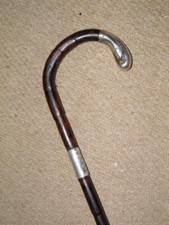Muebles de plata 1904 con bastón/bastón eduardiano con ladrón y sello distintivo - 86 cm