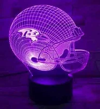 3D LED illusion Baltimore Ravens Helmet USB 7Color Night Light Lamp Bedroom