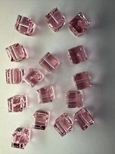 Swarovski Crystal 5601 6mm cube beads, Lt Rose, 16 Pcs