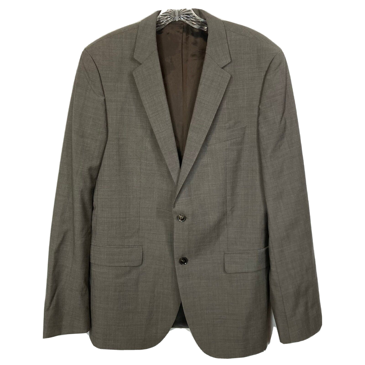 Hugo Boss Jacket Mens Sz 42L Super 100 Beige Wool Single-Breasted