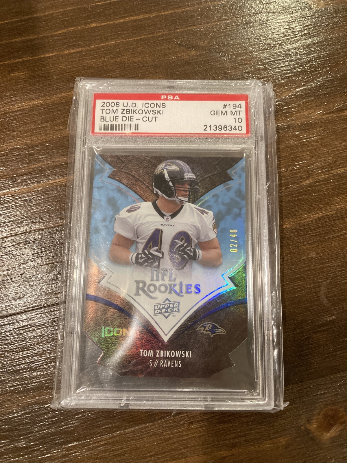 Tom Zbikowski Upper Deck Icons #194 Blue Die-Cut