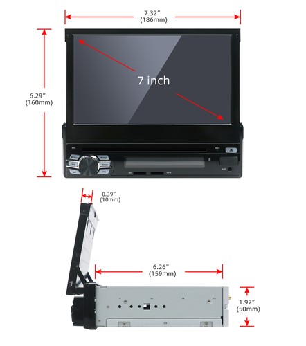 Single 1 Din Autoradio Android 14 NAVI GPS WIFI Bluetooth CD/DVD Player 32GB DAB - Bild 15 von 16