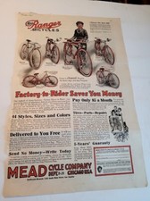 VINTAGE 1923 RANGER BICYCLES PAPER AD
