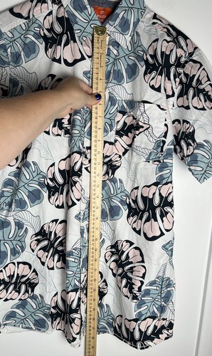 Free Planet Shirt Mens M Short Sleeve Button Up Forever Sun Hawaiian Monstera - 第 13/14 張圖片