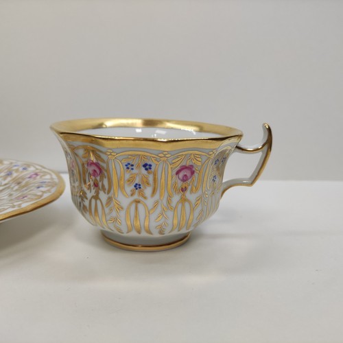 Antique KPM Berlin Hand Painted Gold Floral &White Tea Cup & Saucer Circa 1844s - Picture 6 of 24