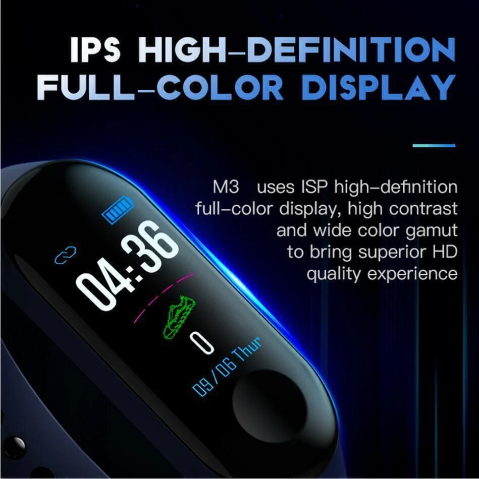 M3 Smart Watch Heart Rate Monitor Blood Pressure Smart Bracelet for Sport - Image 3 of 4