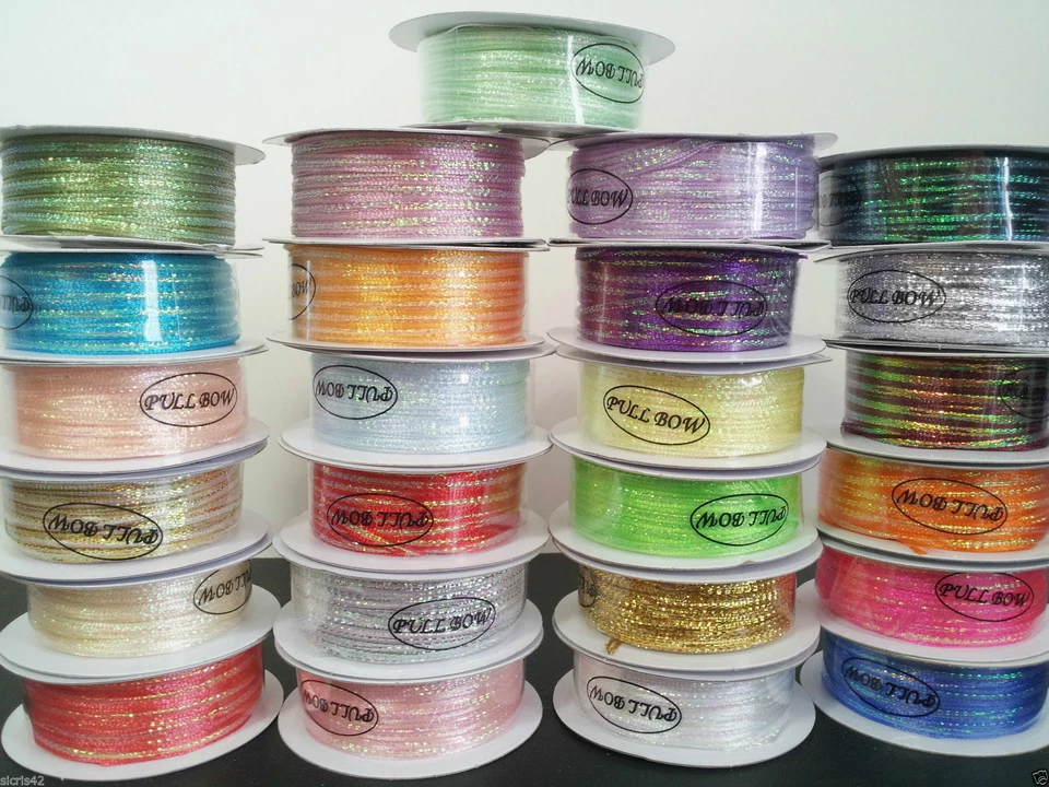1/8" x 50 yards PULL String Organza RIBBON for Wedding FAVORS Bows Decorations - Image 4 of 4