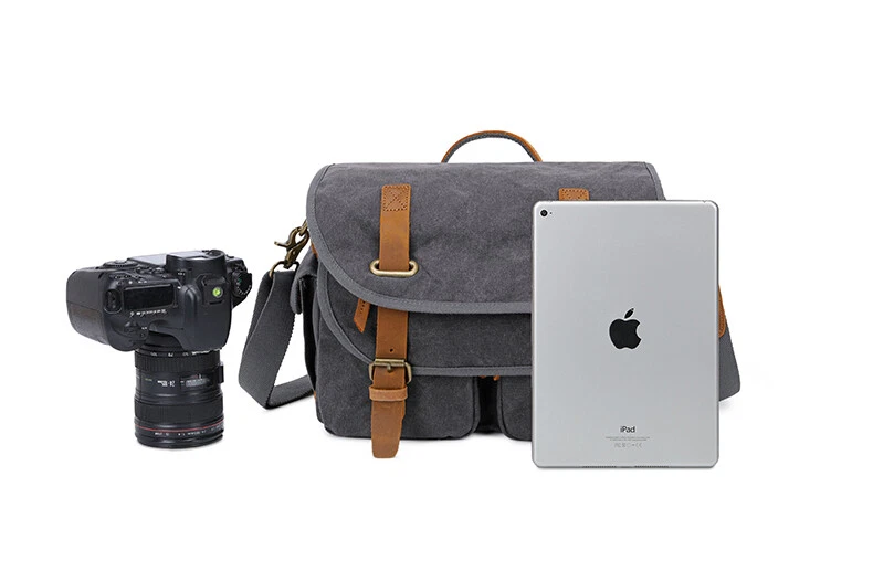 Bolso impermeable de lona SLR para cámara estuche de hombro para Nikon Canon Sony Foto 4 de 4