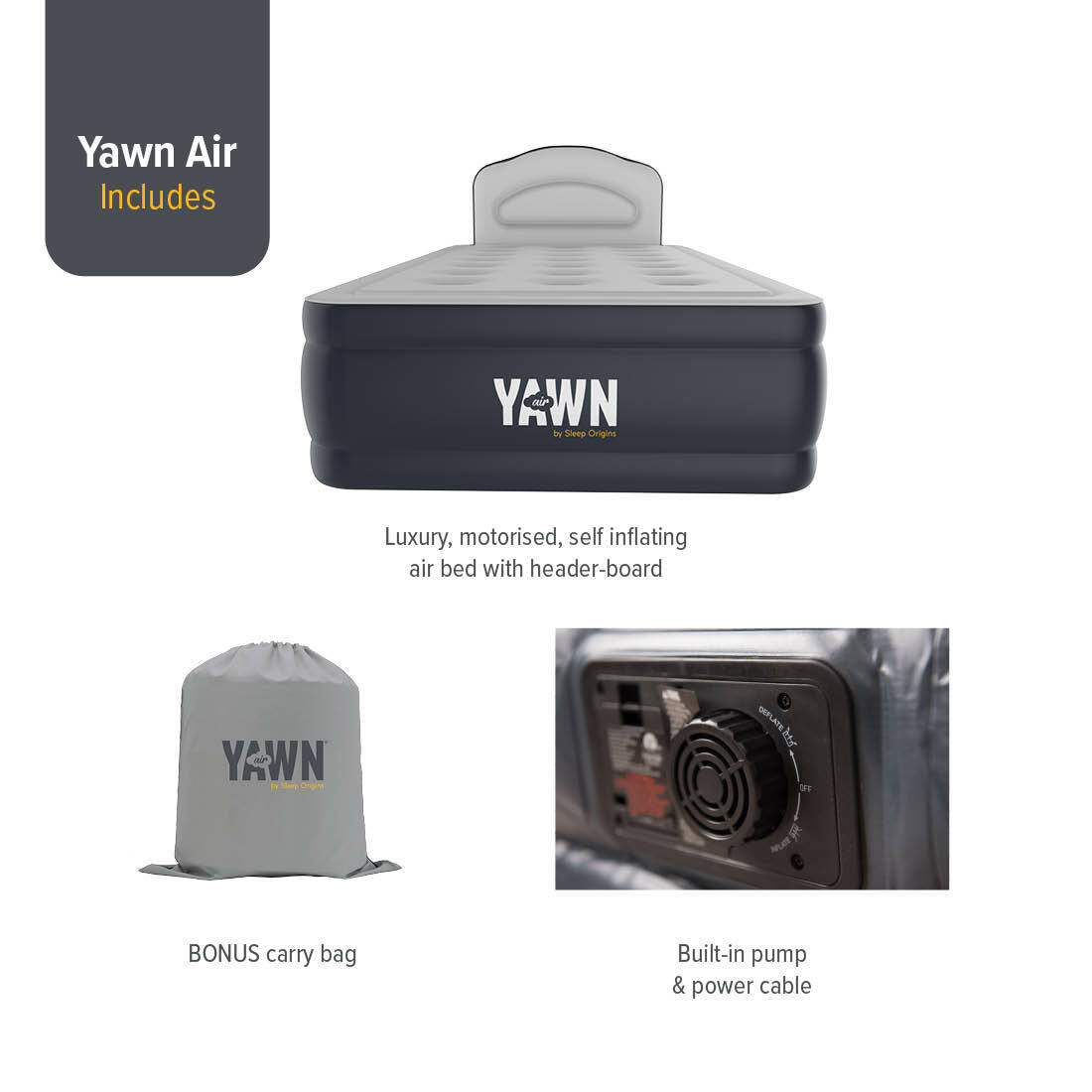 YAWN Air Bed Single Selfinflating Airbed Camping Mattress with Built