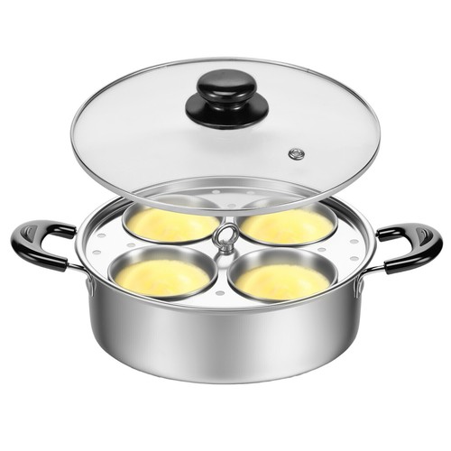 Egg Poacher Stainless Steel Poached Egg Maker Pot Egg Poaching Pan with 4 ReIGK - Picture 8 of 10